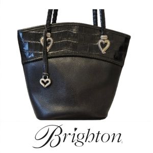 Brighton black leather shoulder bag
